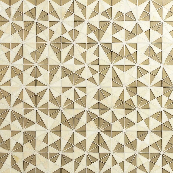Stella Gold Hand Crafted 14.88 In. X 8.5 In. X 8Mm Glass Mosaic Wall Tile, 10PK